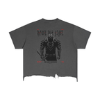 The Demigod Vintage Wash Boxy Distressed Hem T-Shirt