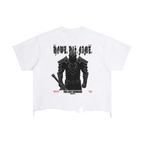 The Demigod Vintage Wash Boxy Distressed Hem T-Shirt