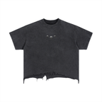 The Demigod Vintage Wash Boxy Distressed Hem T-Shirt