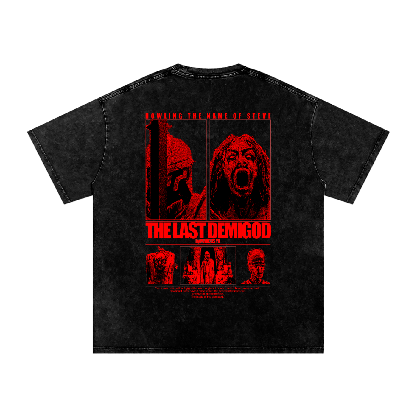 The Last Demigod Snow Washed Oversized Cotton T-Shirt