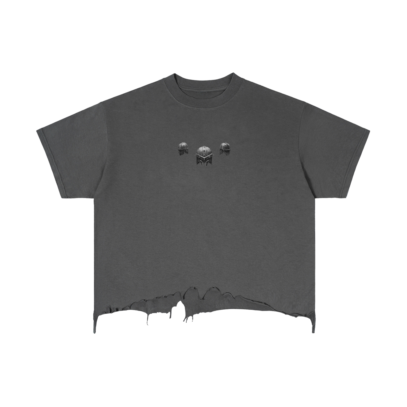 The Demigod Vintage Wash Boxy Distressed Hem T-Shirt
