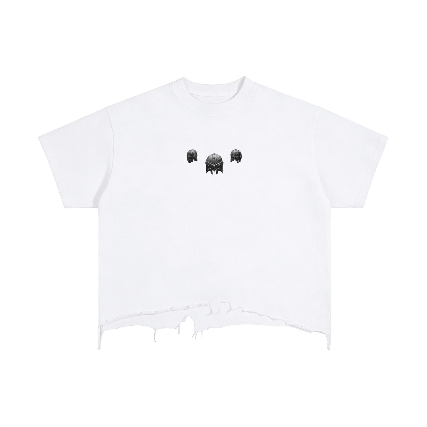 The Demigod Vintage Wash Boxy Distressed Hem T-Shirt