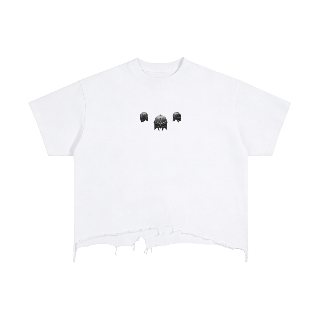 The Demigod Vintage Wash Boxy Distressed Hem T-Shirt