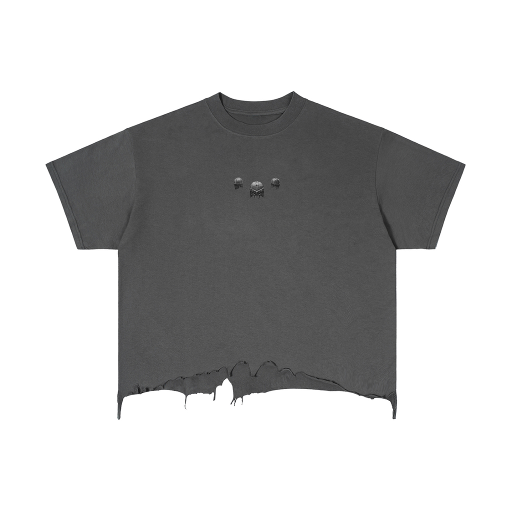 The Demigod Vintage Wash Boxy Distressed Hem T-Shirt