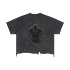 The Demigod Vintage Wash Boxy Distressed Hem T-Shirt