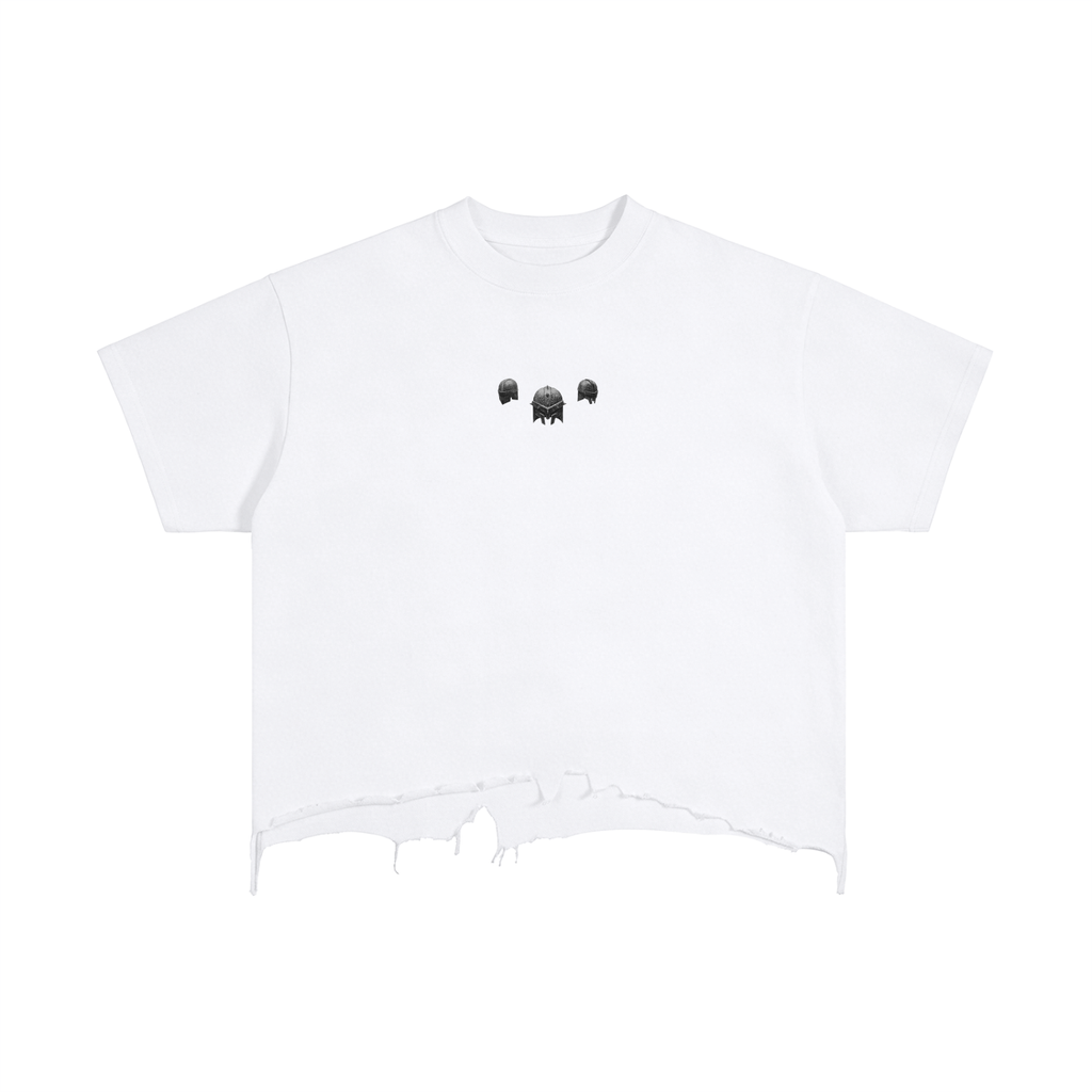 The Demigod Vintage Wash Boxy Distressed Hem T-Shirt